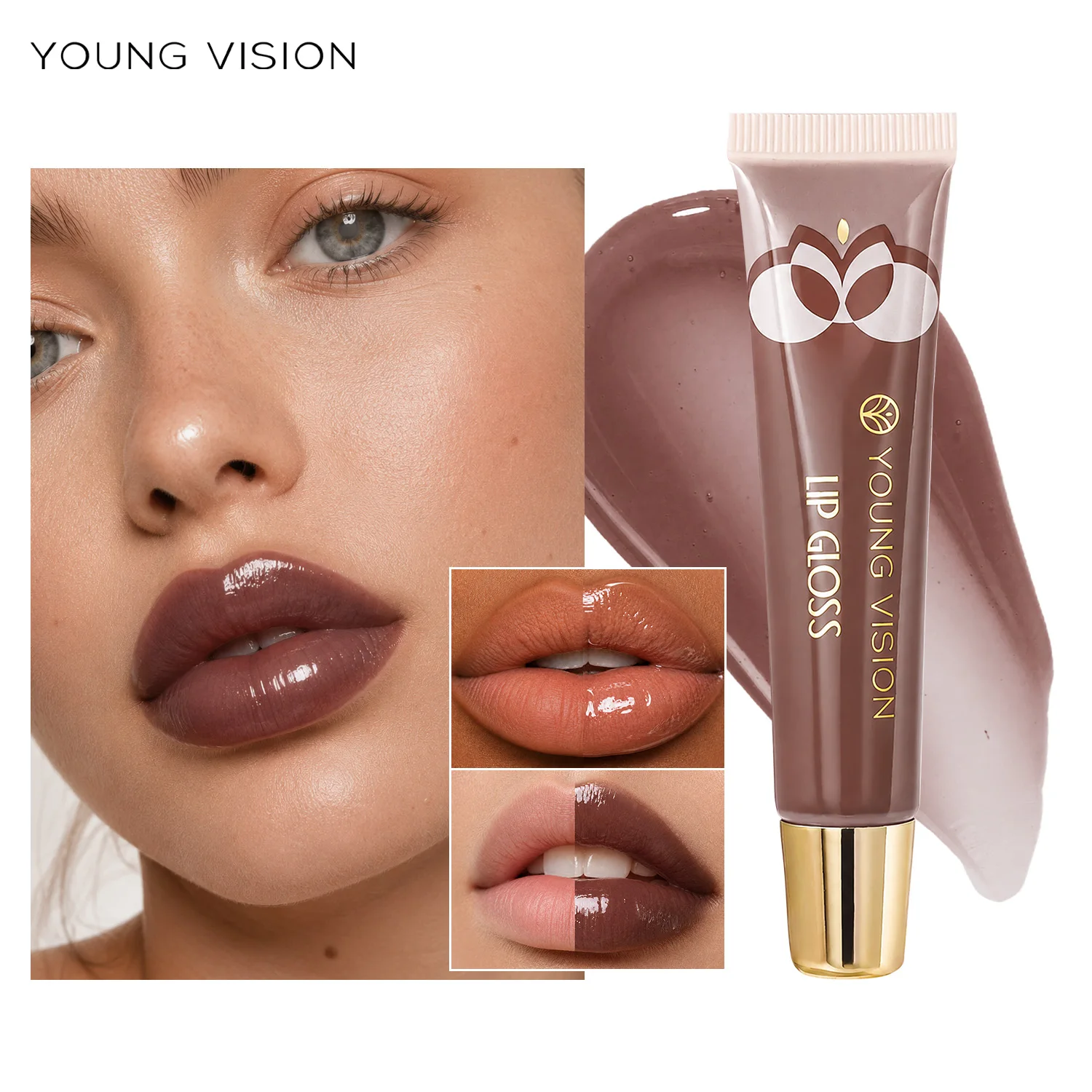 Aceite labial hidratante de larga duración en 6 colores, sabor a frutas, hidratante labial tipo pudín, brillo labial radiante como el miel