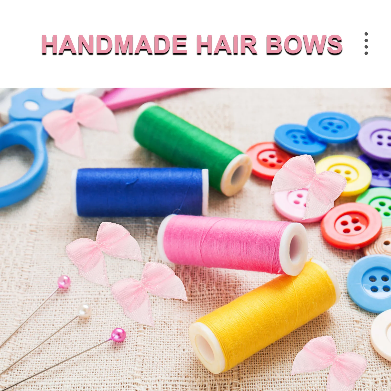 

60Pcs Ribbon Bows Handmade Bright Color Hair Accessories for Girls Pink Masquerade Party Stage Performance Daily Use