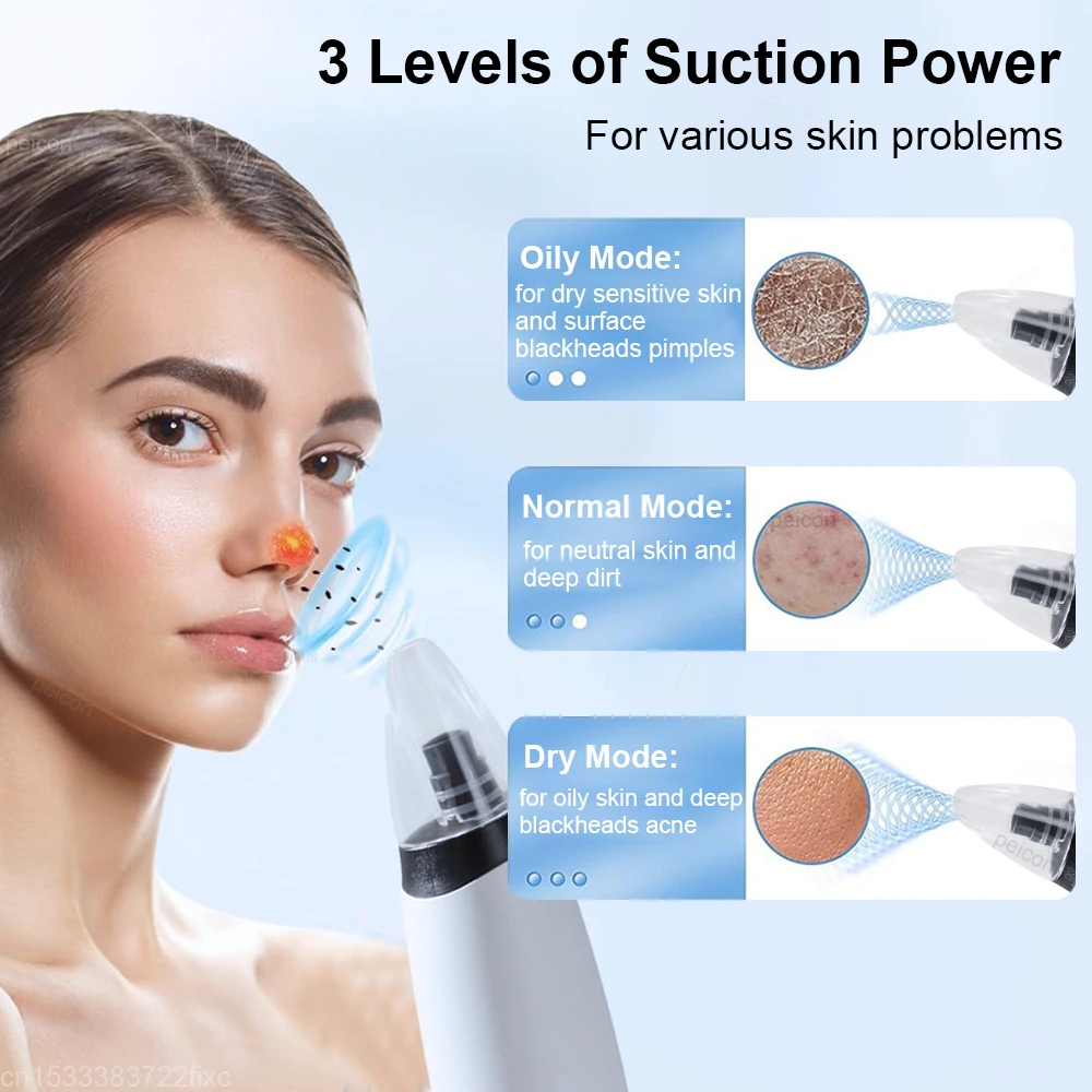 Electric Blackhead Remover Pore Vacuum Suction Cleaner Facial Spots Pimple Cleaning Machine Skin Care Black Head Acne Remover