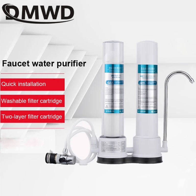 DMWD-purificador de agua con filtro de carbón activado para grifo de cocina, máquina purificadora de agua con prefiltro para el hogar, dioma