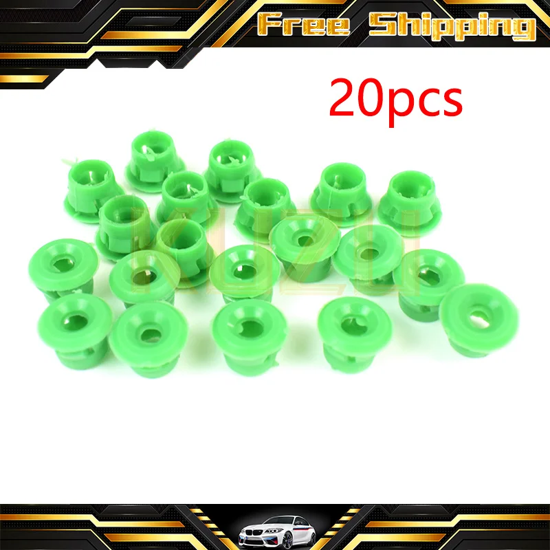 

20X 51711932996 Green Plastic Side Sill Skirts Moulding Grommet Clips Car Clips Fits For BMW E30 E32 E36 E46 E60 E61 E63