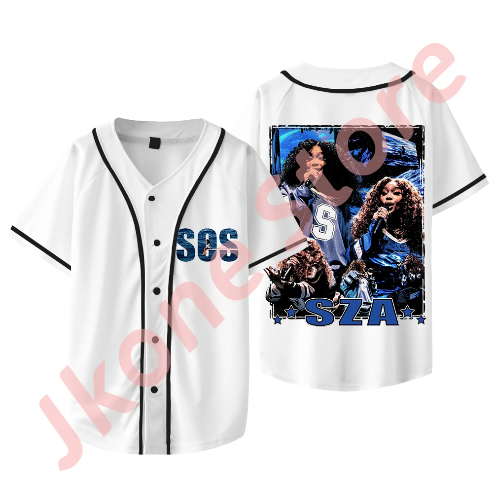 SZA Jersey SOS New Logo Merch Baseball Jacket Cosplay Women Men Fashion Casual Short Sleeve T-shirts