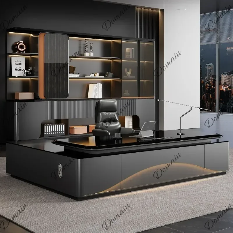 NXX Modern Wooden Office Desk Computer Decoration Executive Luxury Office Desk Aesthetic Minimalist Meuble Bureau Lounge Furnitu