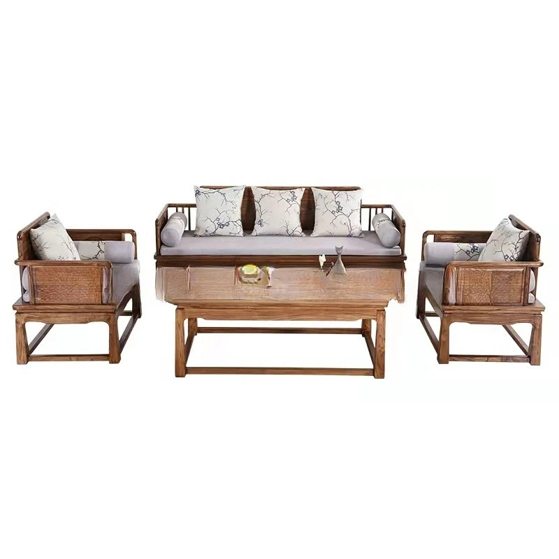 

New Chinese style, northern, old elm, sofa, six-piece set, Chinese style, small apartment