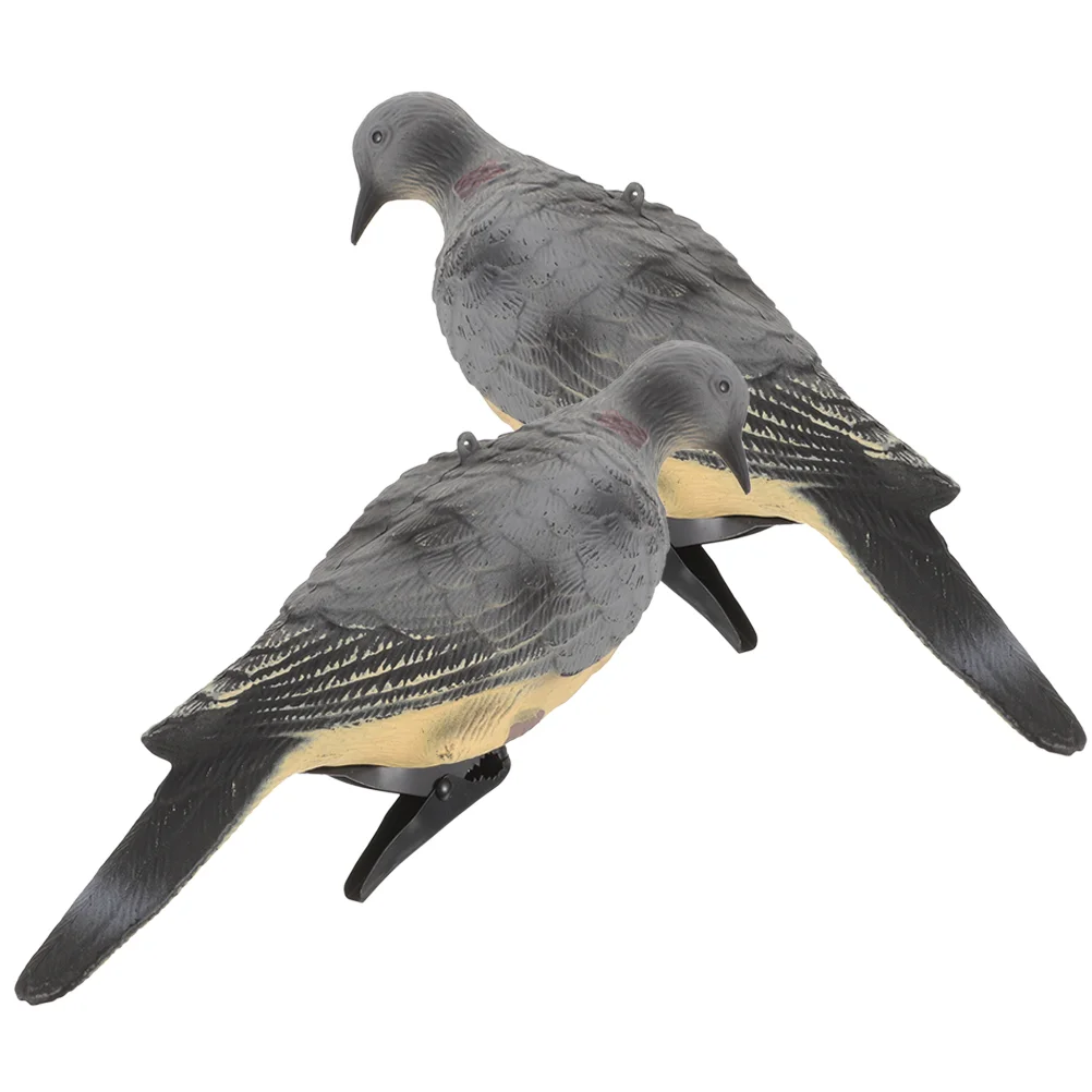 

2 Pcs Artificial Pigeon Figurine Decoys Simulation Animal Model Birds Decor Household