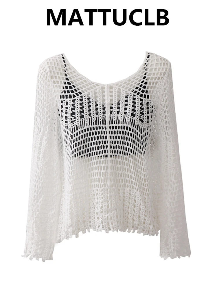 

2025 Autumn Women Two-piece Set Crochet Top 2000s Aesthetic Long Sleeve T-Shirt Design Tee Gyaru Y2k Coquette Vintage Loose New