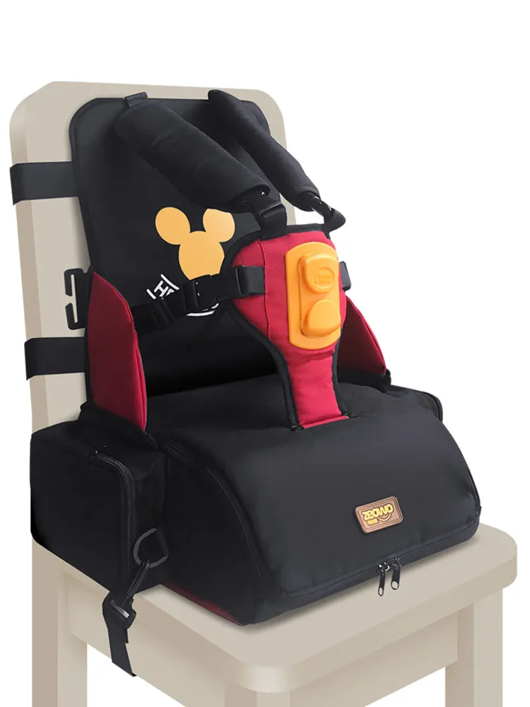 Portable out baby and child eating seat belt fixed heightening seat cushion folding baby bb seat dining chair bag