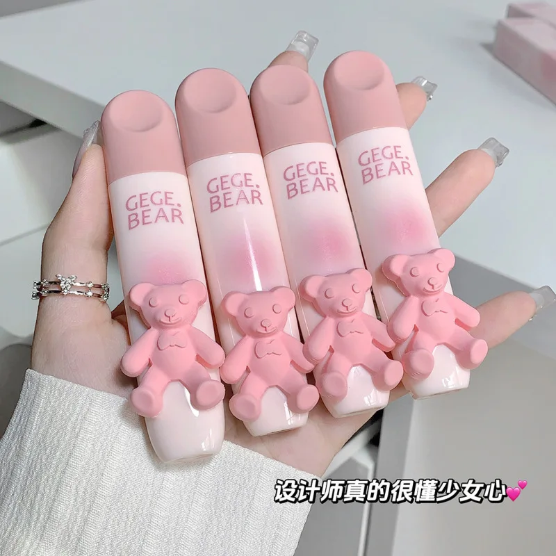 Gegebear Tender Lip Gloss Silky Smooth Dry Soft Mist Matte Lip Gloss Pure Desire Atmospheric Lip Clay แต่งหน้านักเรียนราคาไม่แพง