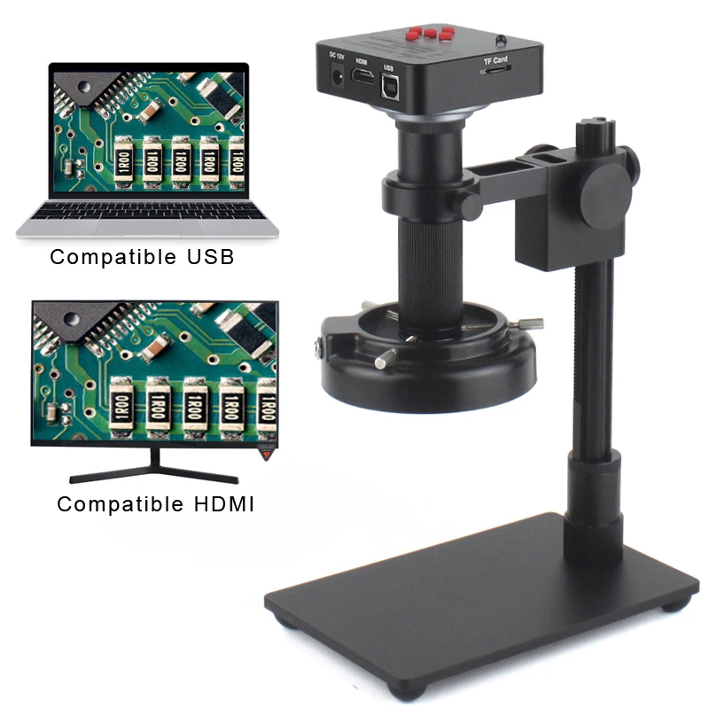 

38MP 2K 60PSF HDMI USB Video Microscope Camera 150X Lens Electronic Industrial Digital Microscope for Phone Repair Soldering