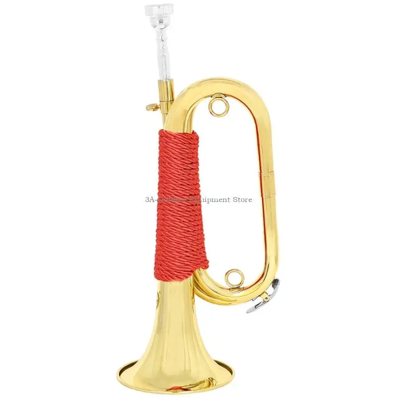 Antique Gold Cavalry Bugle Brass Instrument Beginner Trumpet Militaries Trumpet