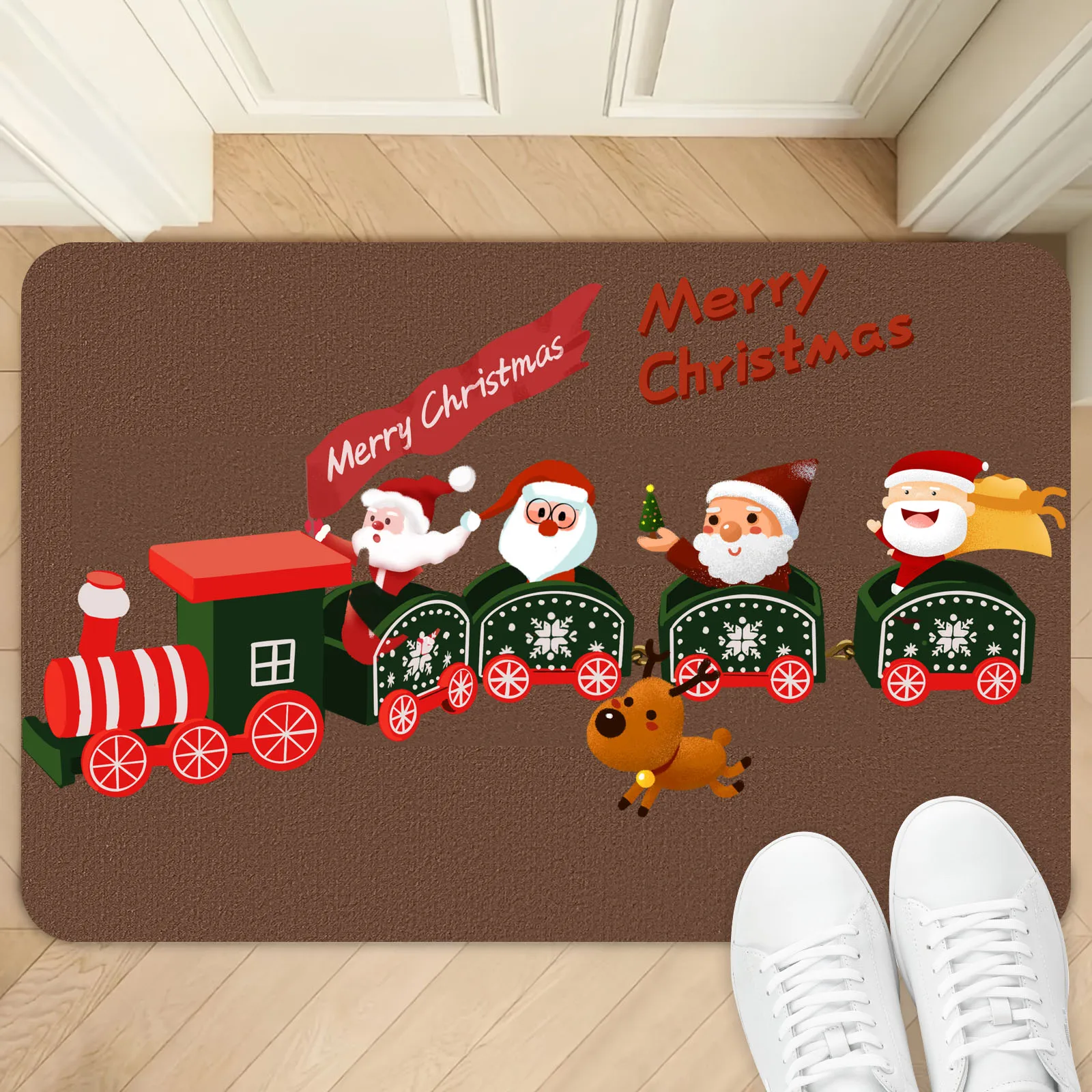 

Custom Floor Mat Christmas Decoration Entrance Atmosphere Floor Mat Non-Slip Mats Carpet 2024 Merry Christmas Rug New Year Gift