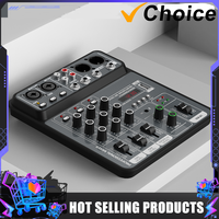 Professional 4 Channel DJ Karaoke Bluetooth 48V Power Supply Audio Mixer sound Mixing console for Music Recording System