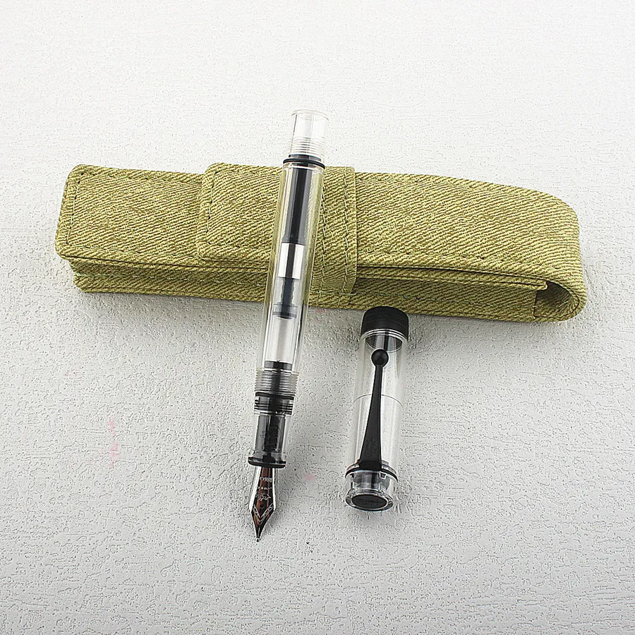 Vintage Clear Demo Fountain Pen Jinhao 100 Visible Ink Window Metal Nib Stationery Gift for Student Business Men