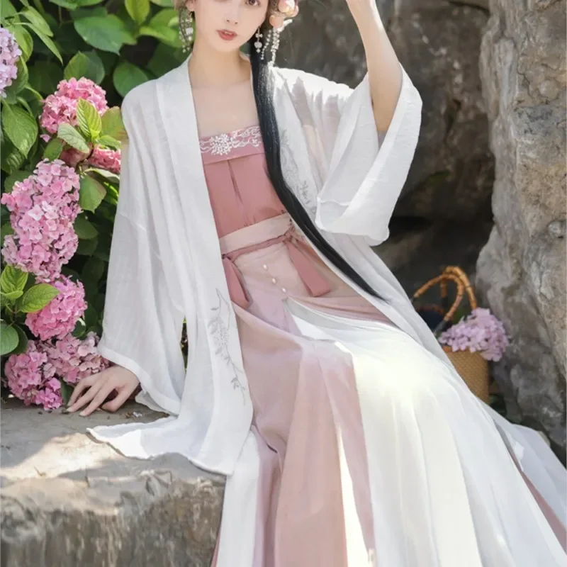 Original Song Han Dress Costume Women Improved Beizi Spring Summer New Chinese Style Han Element Hanfu Skirt Ancient Costume