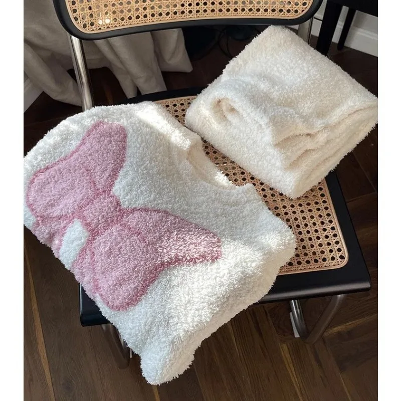 Half Side Velvet Goose Women's Plus Velvet and Thick Coral Velvet Sleepwear Suit  Autumn and Winter Home Wear Age Reduction Girl