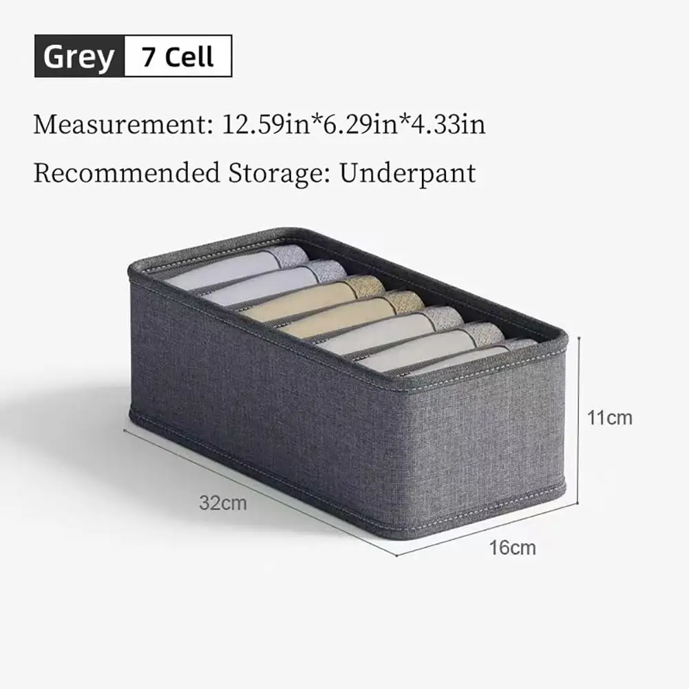 Underwear Organizer Storage Box, Drawer Fabric Foldable Cabinet Closet Storage Boxes for Storing Socks, Underwear, Ties, Belts