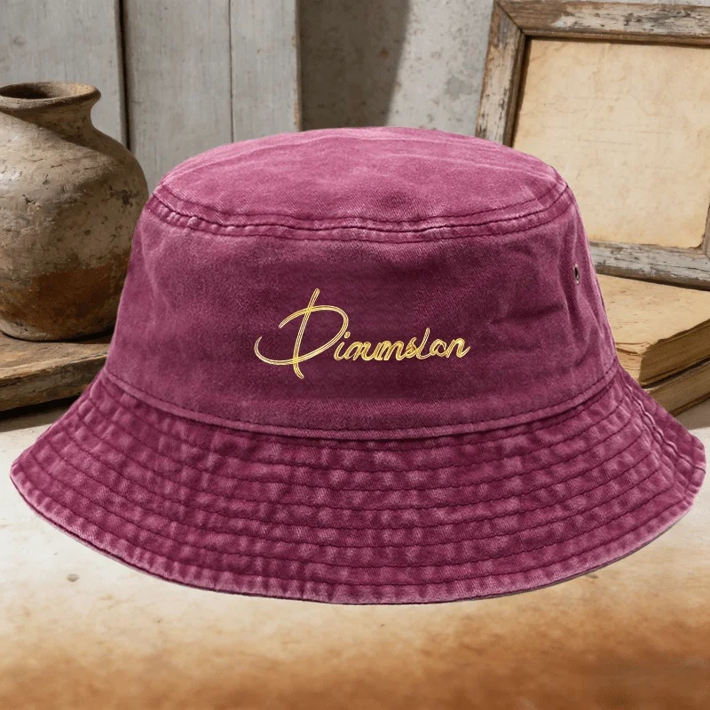 Hat Trendy Vintage Style Personalized Sun Hat for Camping and Fashionable Wear with Embroidery Details and Durable Structure