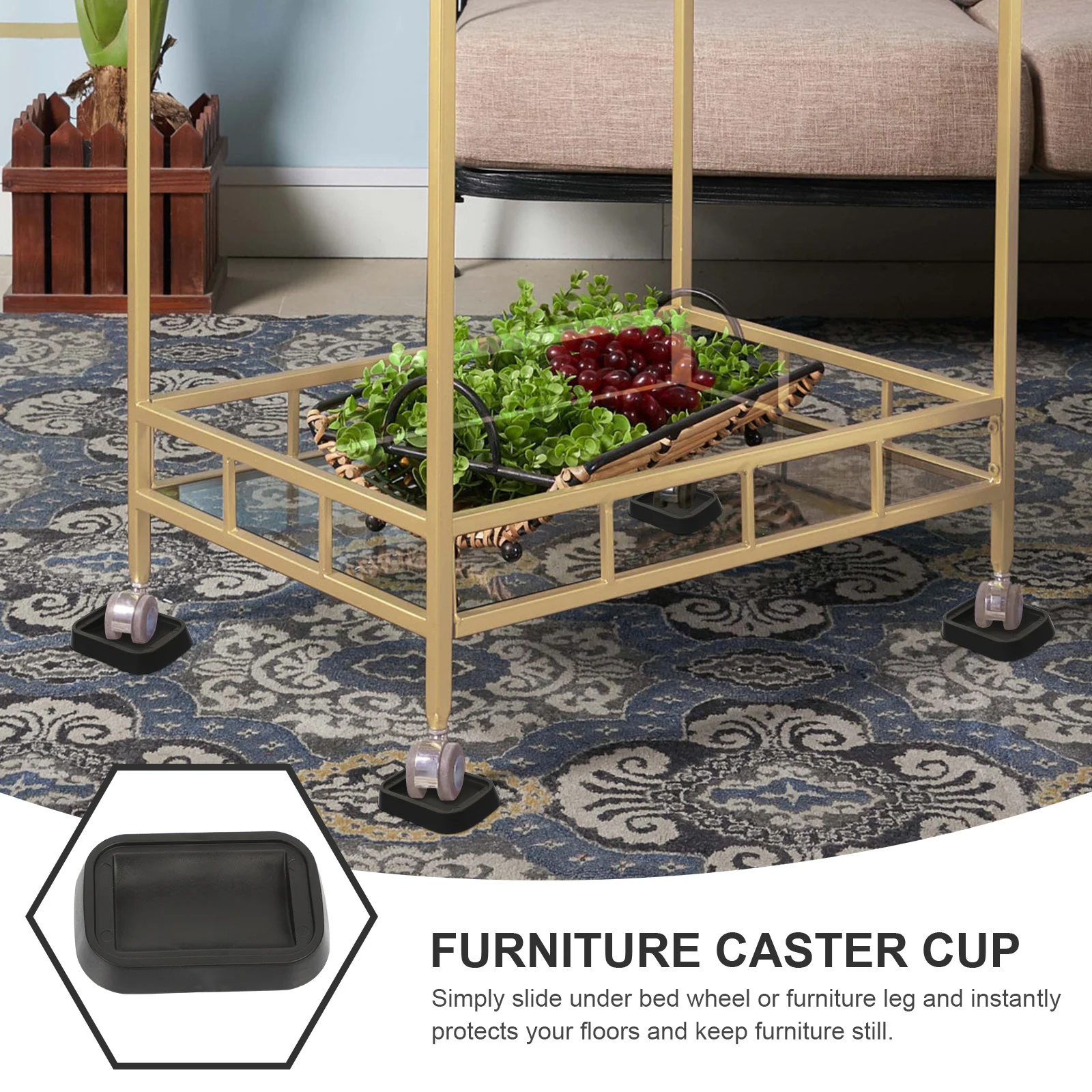 

8Pcs Silicone Caster Cups Furniture Wheel Stoppers No Scratch Floor Protector for Hardwood Carpet Anti-Slip Furniture Pads