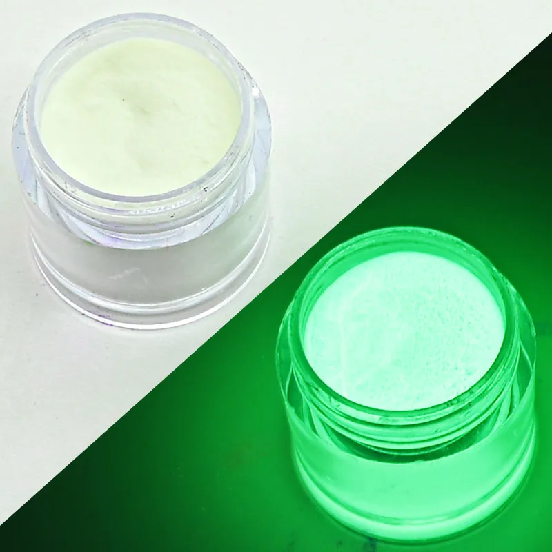 12Jars (1ounce/jar) Glow In the Dark Fluorescent 2 in 1 Acrylic & Dipping Powder Dip Nail Art Powder Acrylic Luminous Pigment BZ