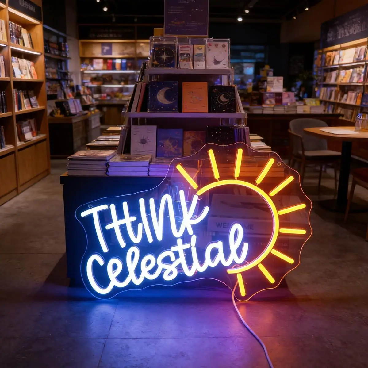 

Think Celestial Neon Sign USB Dimmable Neon Lights for Meditation Space Study Bedroom Yoga Room Decor Gift for Kids Wall Light