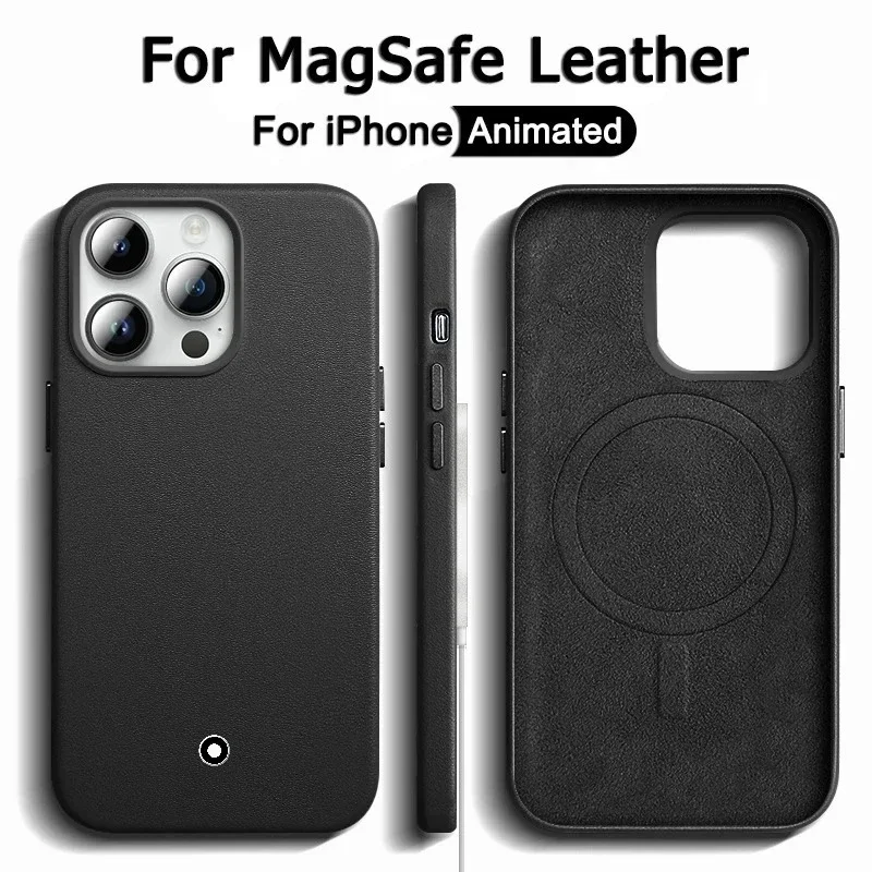 

Роскошный деловой кожаный чехол для оригинального IPhone 17 Pro Max 16, 15, 14, 13 Plus, противоударный чехол Magsafe с магнитной беспроводной зарядкой