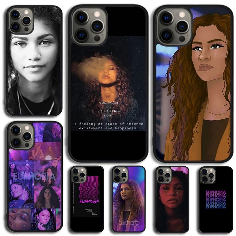 American TV Euphoria Zendaya Rue Phone Case Cover For iPhone 15 16 14 XR XS 11 12 13 Mini Pro MAX Plus