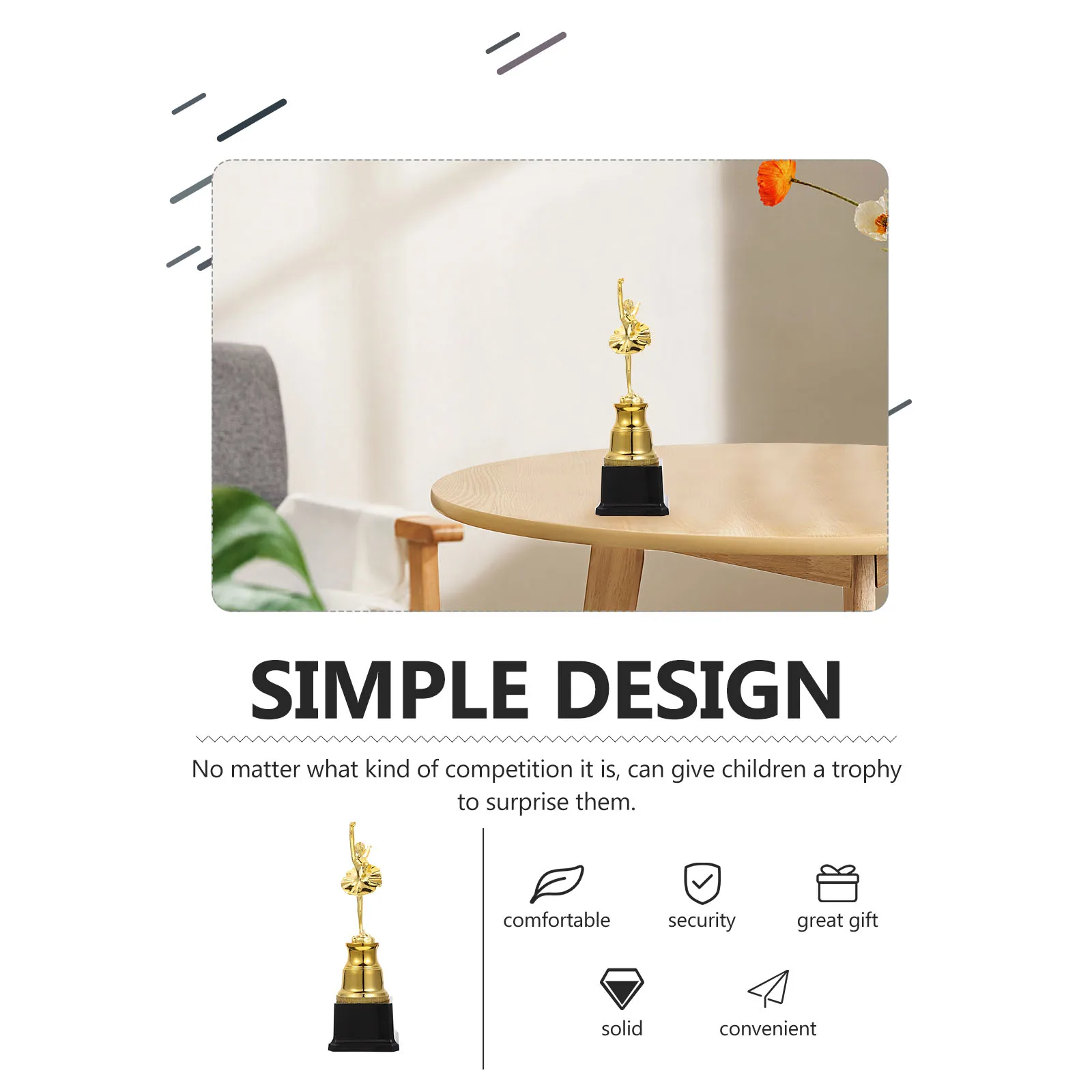 

1 шт., балетный танец, золотой пластик для вечеринок, соревнований, сувенир, кубок, подарок, награда, декоративный трофей