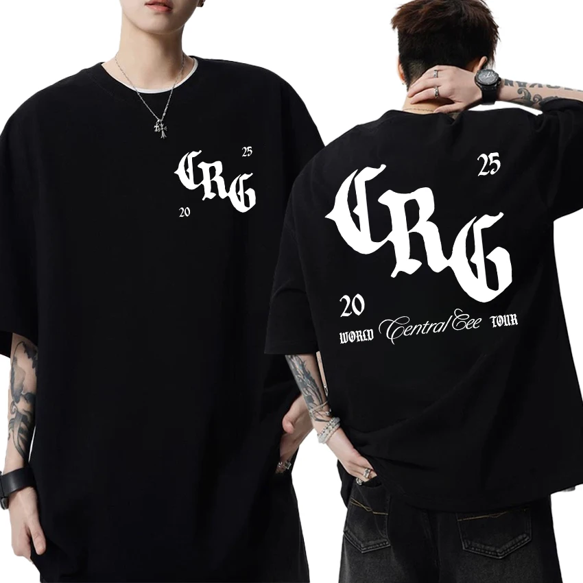 

Rapper Central Cee World Tour 2025 Double Sided print T shirt Men Women vintage Hip Hop short sleeve T-shirts Unisex Cotton Tops