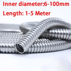 Diameter 6-100mm 304 Stainless Steel Corrugated Pipe Wire Line Cable Conduit Protect Hose Tube Length 1-5 Meter