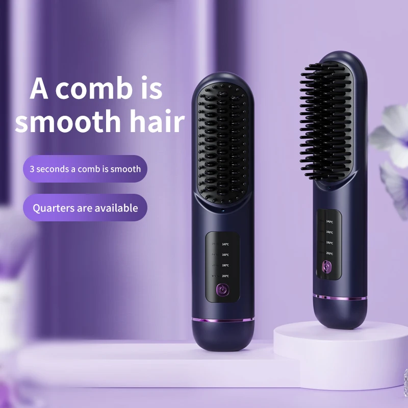 Portable rechargeable straight hair comb negative ion straight hair comb does not damage hair straightening clip curling iron