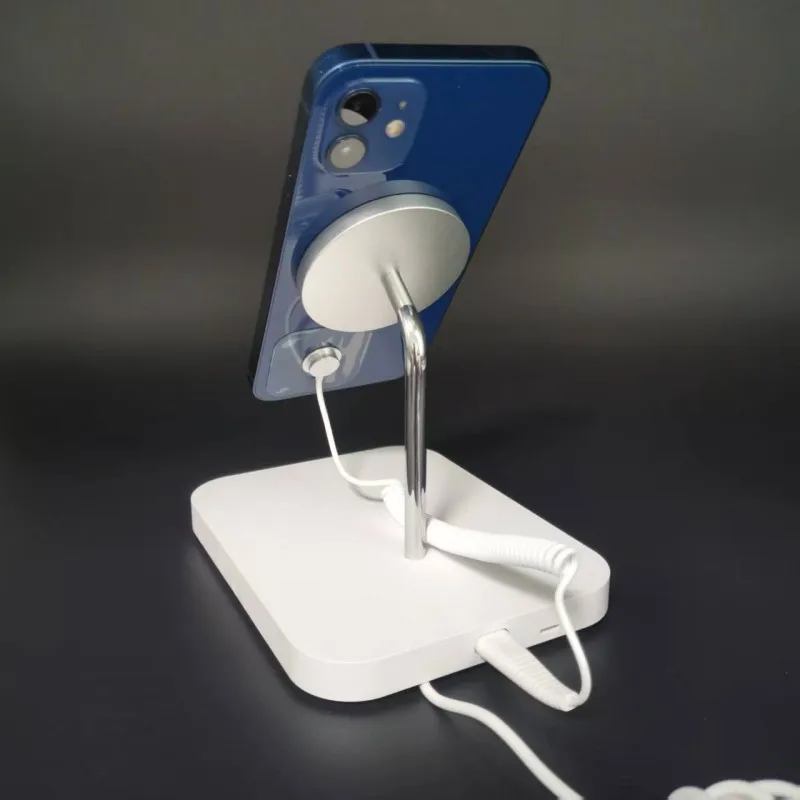 In Store Display of Mobile Anti-Theft Alarm Wireless Charging  Anti-Theft Mobile Phone Security Display Stand for Lightning
