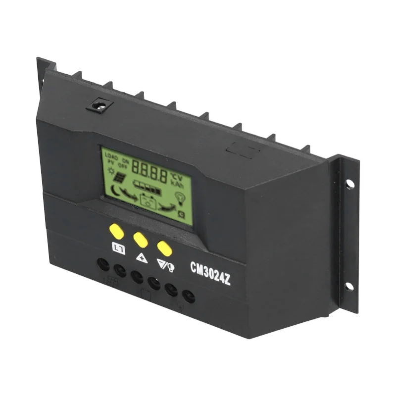 CM3024Z PWM Solar Charge Controller LCD Display Solar Panel Intelligent Regulator 12V 24V30A