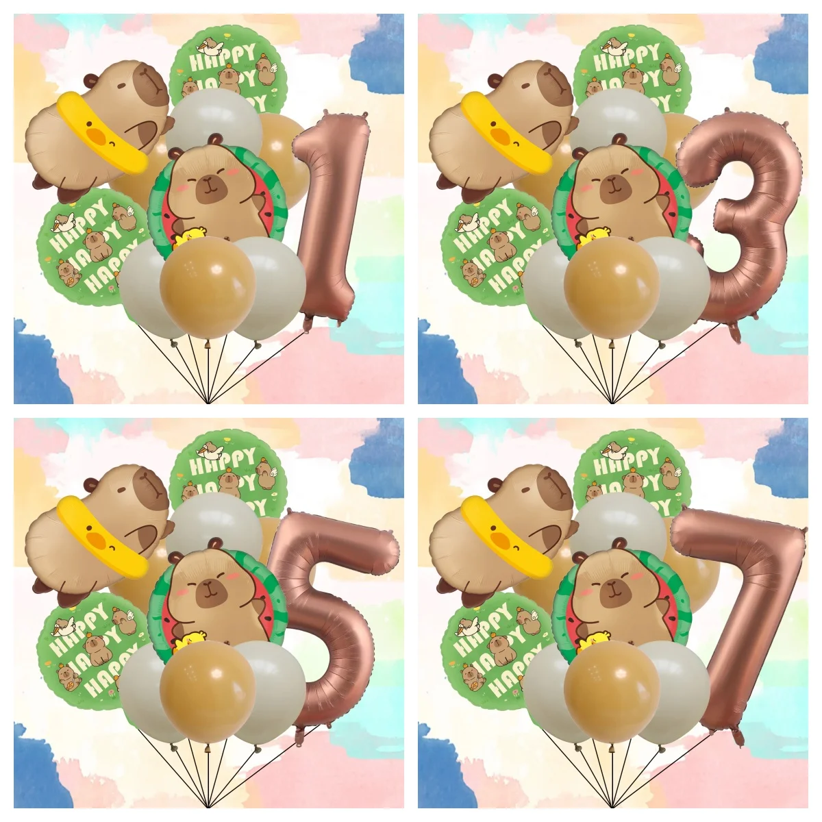 Digitales Kapibala-Ballon-Set mit Latexballons, geeignet für Geburtstagsfeiern, Jubiläen und Events mit Kapibala-Themen