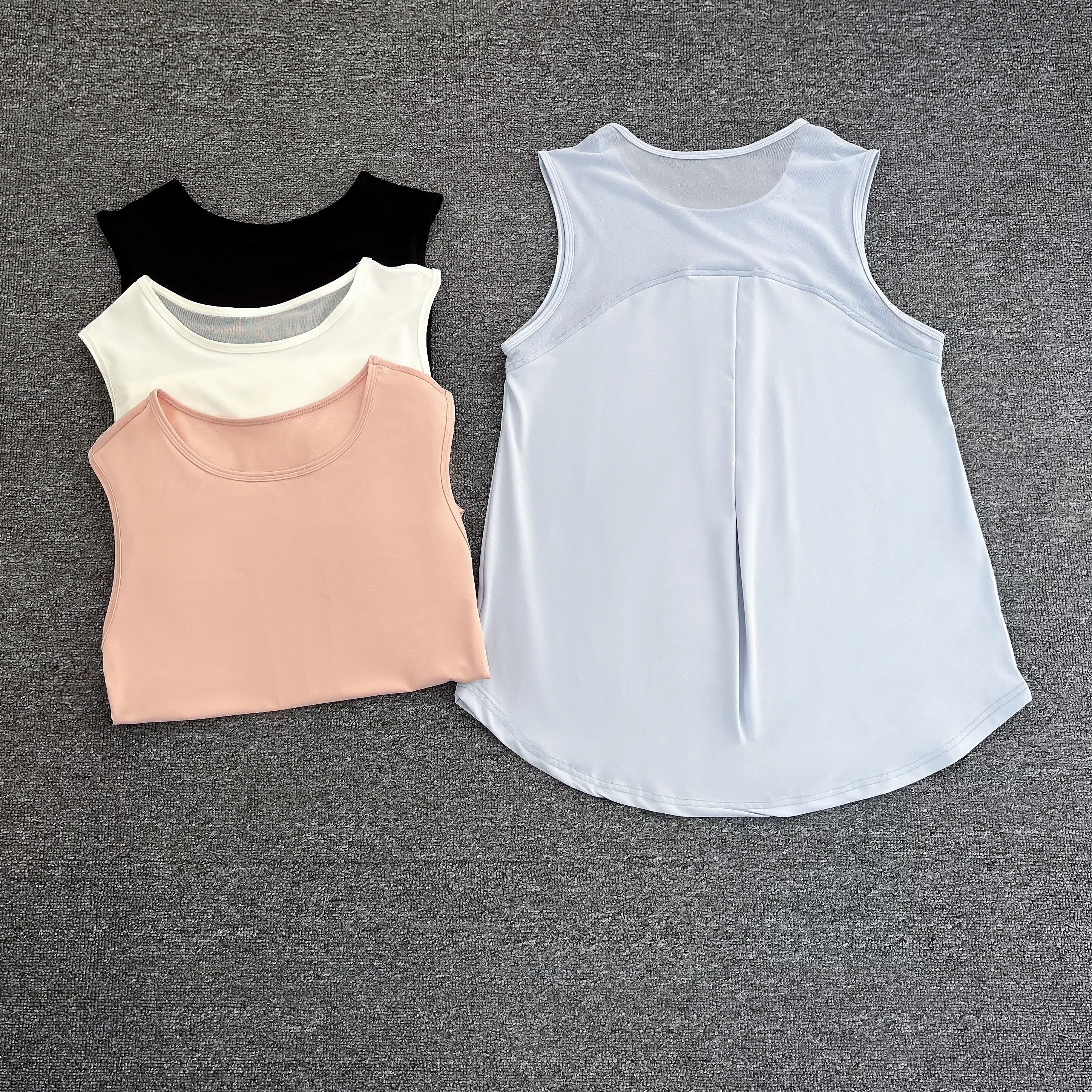 

New Women's Loose Slimming Mesh Sports Tank Top Yoga Top Summer Training Fitness Sleeveless Wearing outside