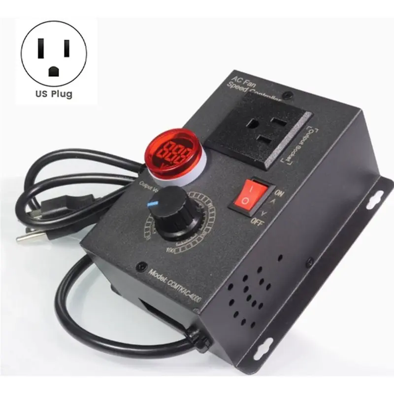 ABAE-Stepless Temperature Control Electronic Voltage And Speed Regulator, Single-Phase AC Adjustable Motor Controller US Plug