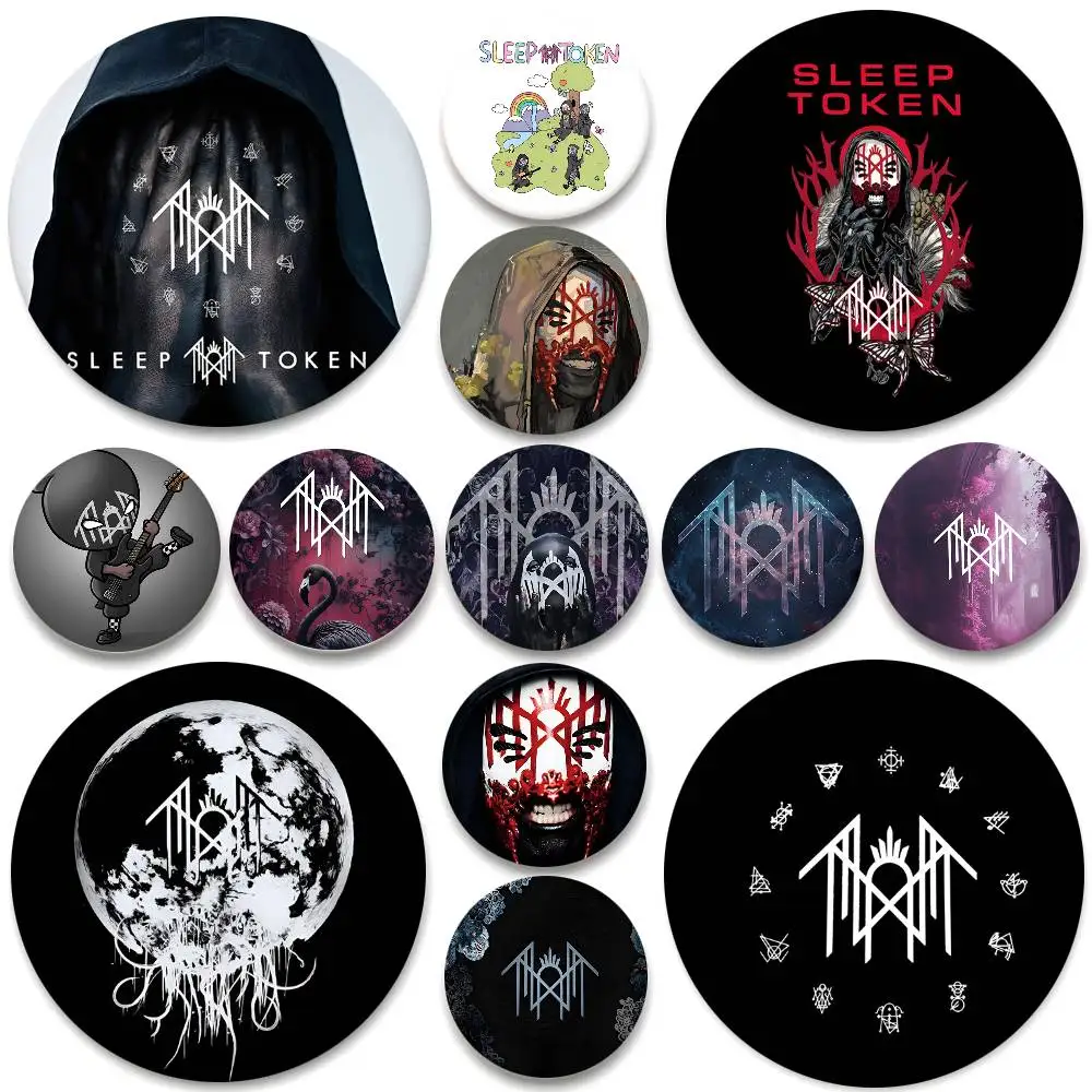 S-Sleep T-Token Band Badges Round Badge Tinplate Coin Brooch Clothing Backpack Accessories Lapel Pin