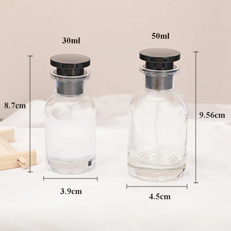 30ml 50ml Atomizer สเปรย์น้ําหอมขวดสําหรับเดินทาง CLEAR Cologne Dispenser แบบพกพาแก้ว Sprayer สําหรับ Toner เครื่องสําอาง