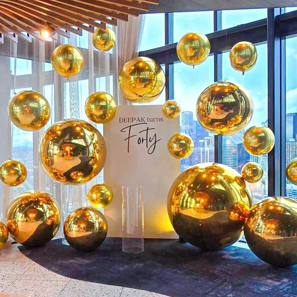 4D foil balloons, silver gold large holographic circular balloons, for Valentine's Day,birthdays,bachelorette parties,weddings