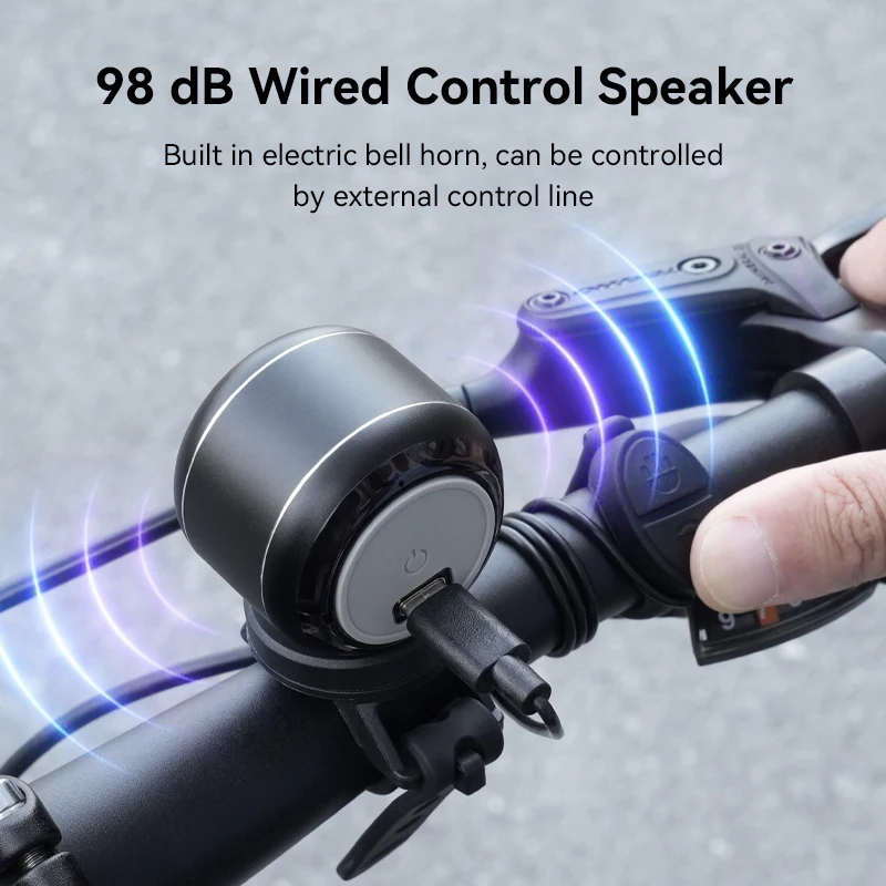 ESLNF Aluminum Alloy Bicycle Electric Horn Bluetooth Bike Horn with Mini Speaker Function