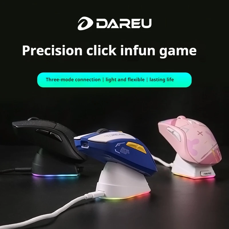 

Dareu A950 Pro Wireless Mouse Rgb Bluetooth Portable Tri-Mode 4k Paw3395 Gaming Mouse For Computer Keyboard Pc Office Mice Gift