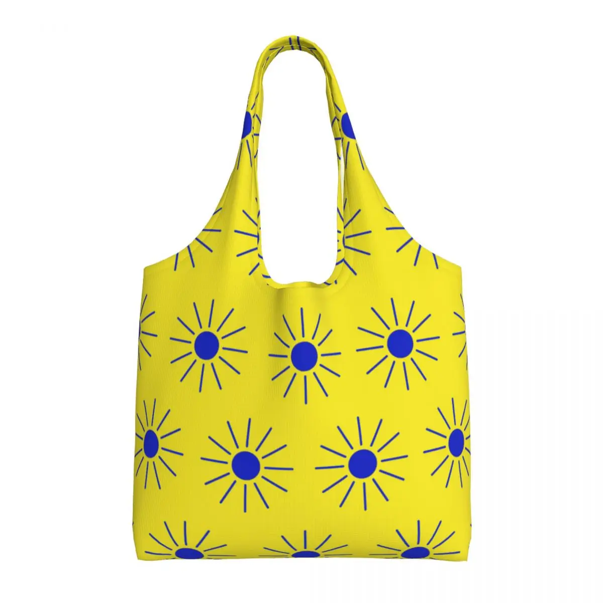 Turn Up The Volume Yellow Canvas Shopping Bags Women Durable Big Capacity Groceries Street Mmural Art Eldridge Shopper Tote Bags