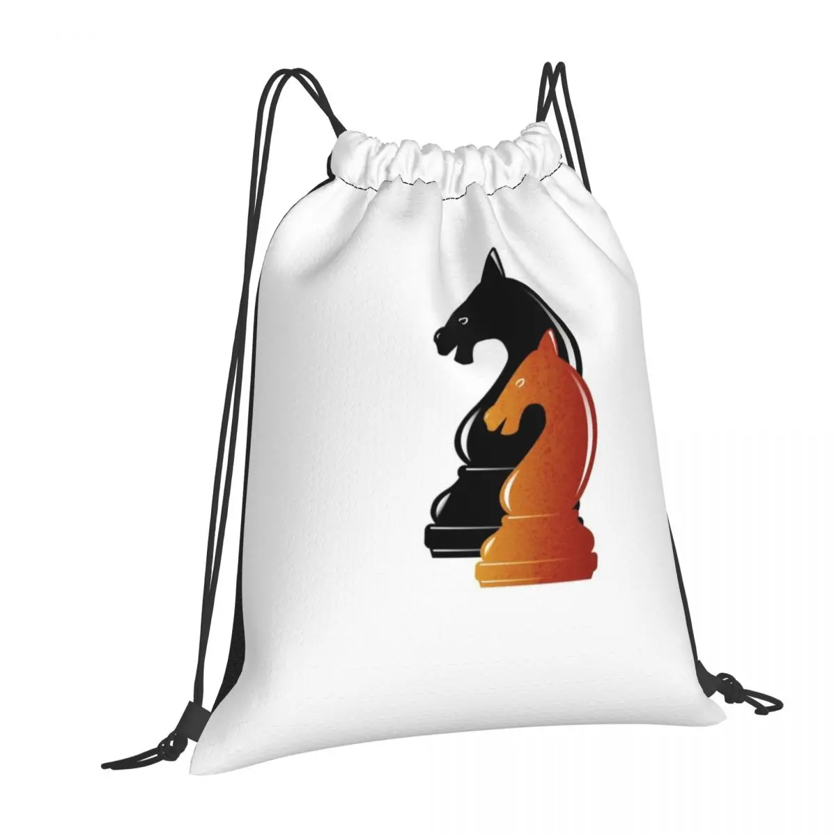

Chess Horse Backpacks Casual Drawstring Bundle Pocket Storage Bag Book Bags for Travel School