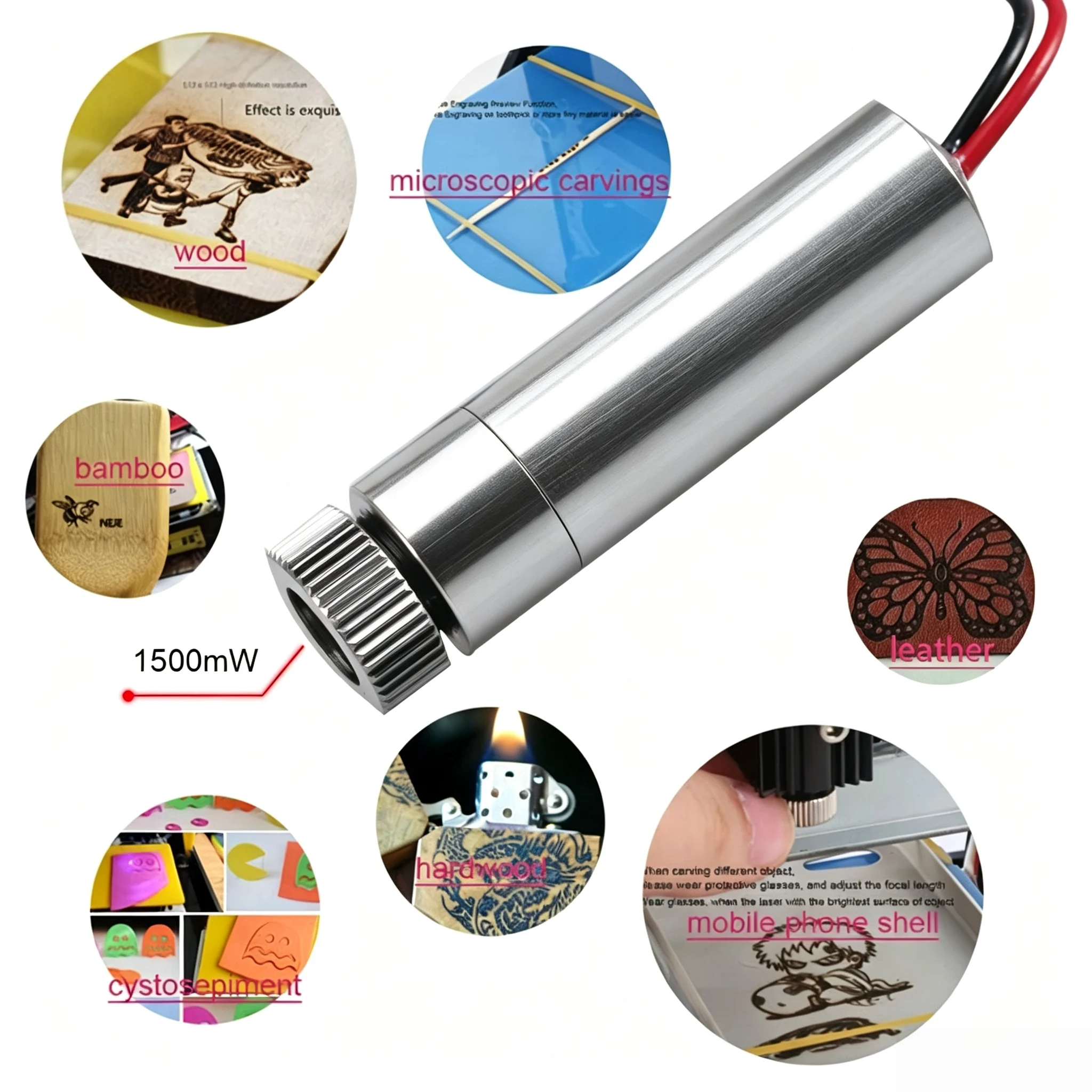 405nm blue-violet adjustable focus laser module, compatible with NEJE DK-8-KZ 5V laser engraving machine replacement parts tool