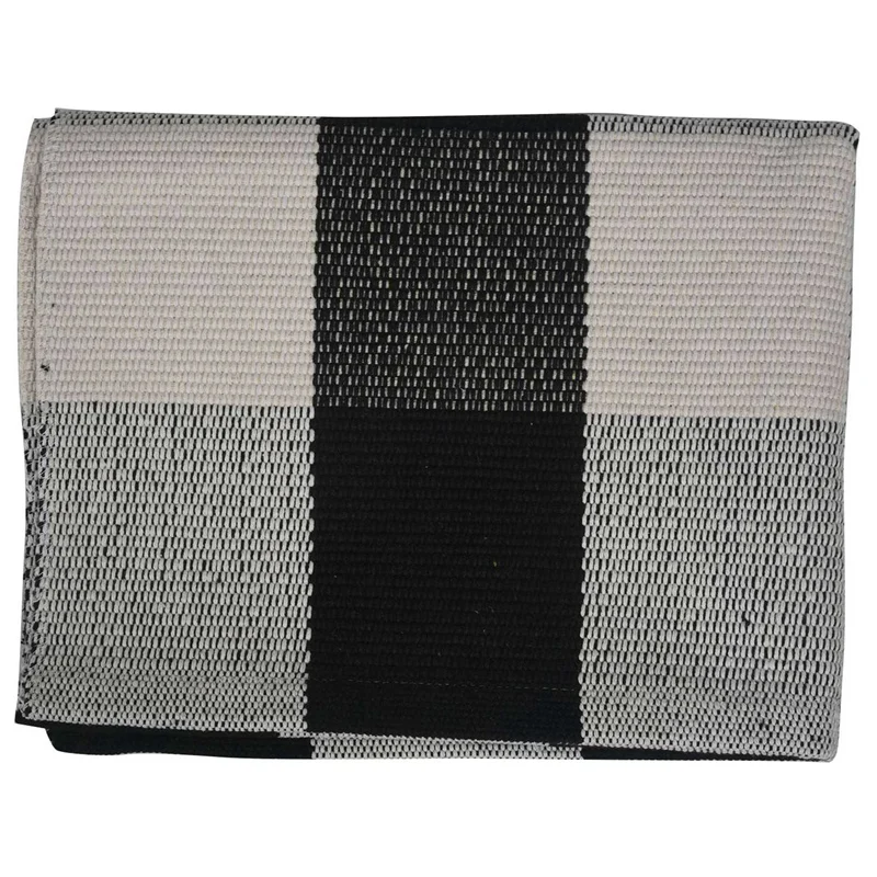 

3X Cotton Buffalo Plaid Rugs,Buffalo Check Rug,23.6Inch X35.4Inch,Checkered Outdoor Rug, (Black And White Porch Rugs)