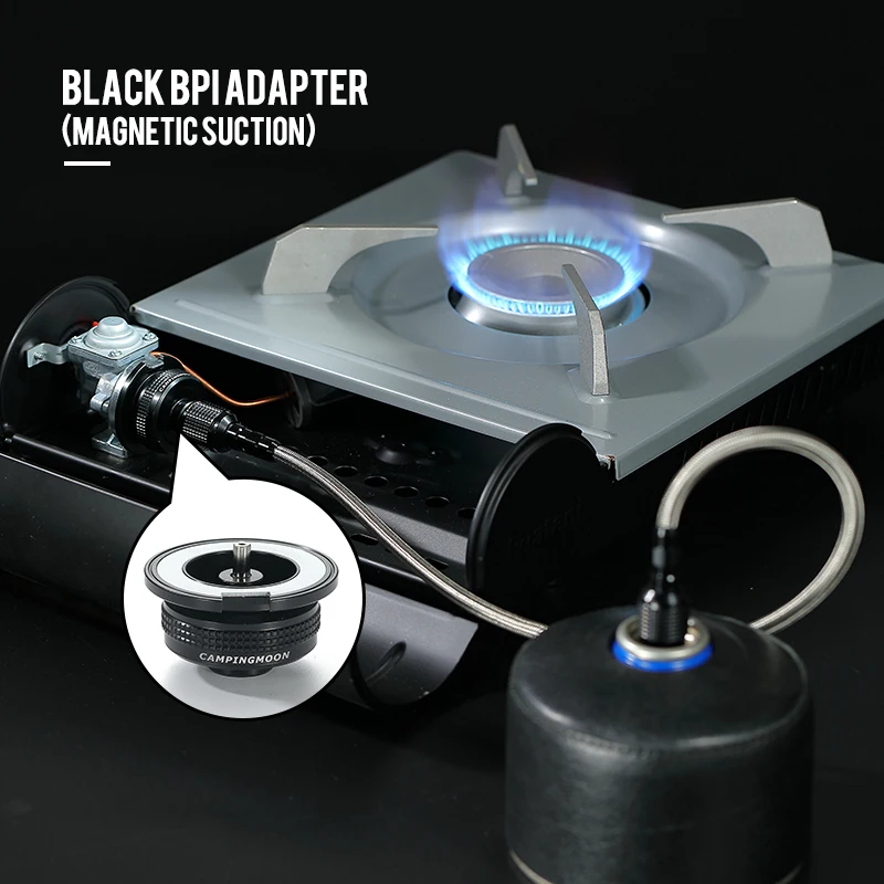 เตาแก๊สพกพา CAMPINGMOON รุ่น BKZ13M สำหรับตั้งแคมป์ปิกนิกกลางแจ้ง พร้อมหัวแปลงแก๊สแบบแม่เหล็กสำหรับใช้กับถังแก๊สแบบแบน