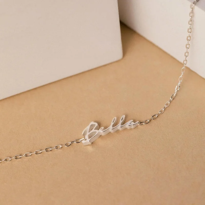 Dainty Cursive Nameplate Bracelet for Women