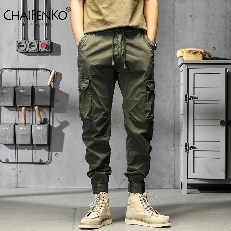 Outdoor Versatile Men Sweat Pants New Simplicity Fashion Casual Cargo Pants Autumn Winter Solid Multiple Pockets Jogger Pants