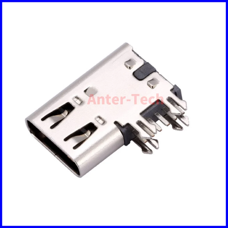 10pcs 6P TYPE-C Side Insert Female Socket USB 3.1 Side vertical type c connector