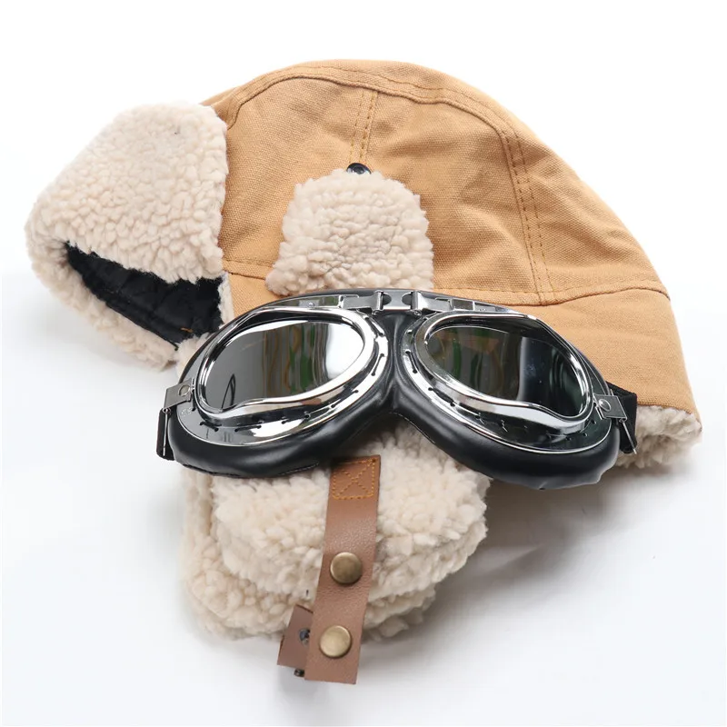 Men Women Flight‑Style Trapper Hat With Goggles, Thick Ear‑Flap Windproof Warm Hat For Skiing & Cold Northeast Winter