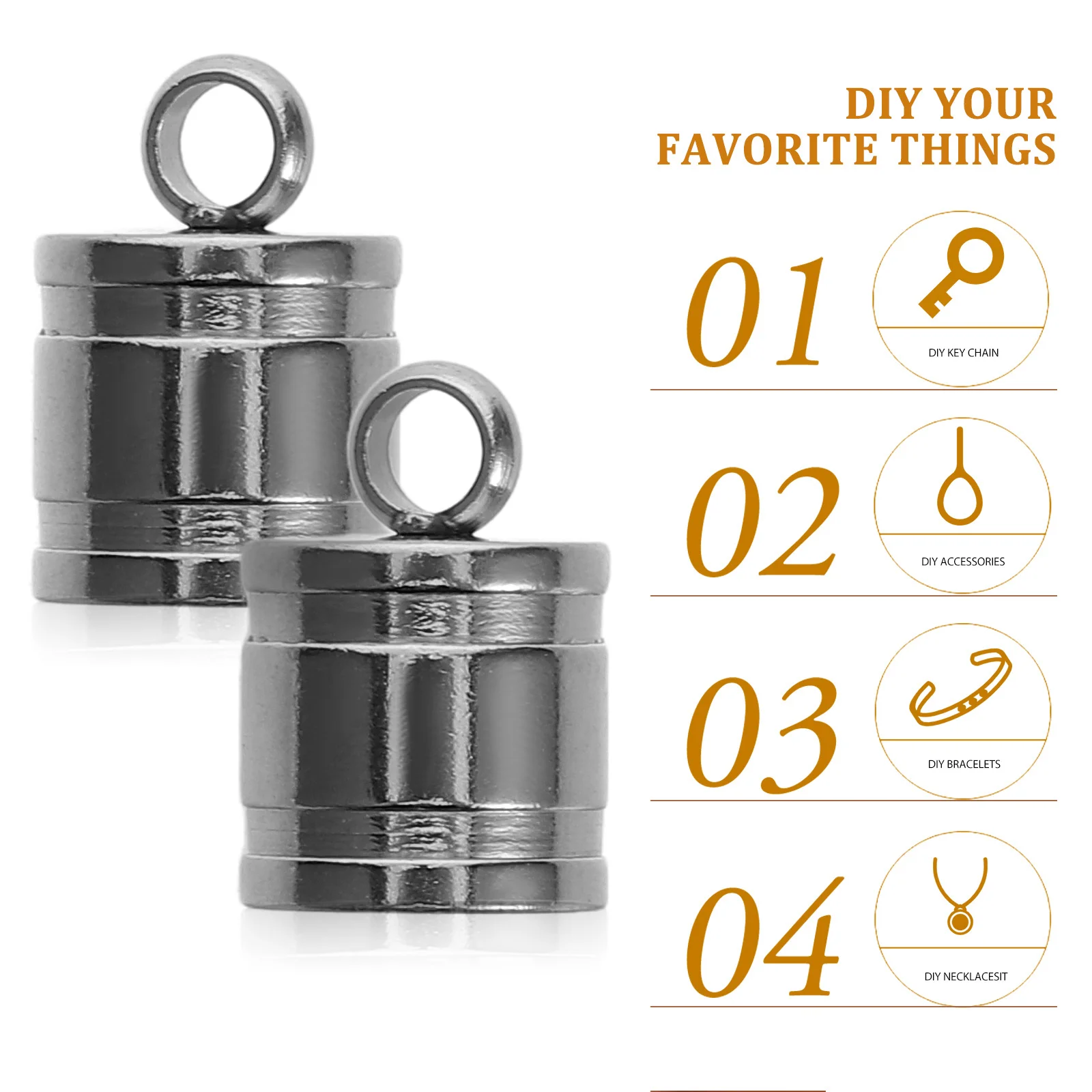 

20Pcs Cord End Caps for Jewelry Making Stainless Steel Jewelry Findings Tassel Fasteners Bracelet Necklace Accessories